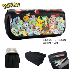Pokemon Multifunctional Cartoon Anime Zipper PU and Canvas Pencil Bag