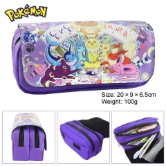 Pokemon Multifunctional Cartoon Anime Zipper PU and Canvas Pencil Bag