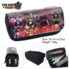Five Nights at Freddy's Cartoon Anime Zipper PU and Canvas Pencil Bag
