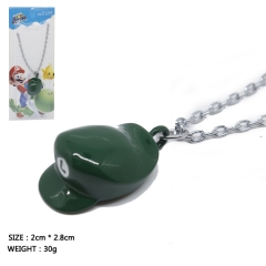 Super Mario Bro Cosplay Green Cap Decoration Anime Necklace