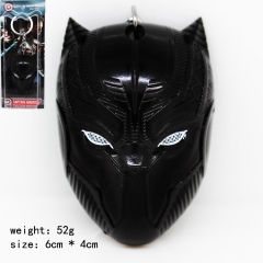 Black Panther Cosplay Movie Cartoon Black Mask Decoration Anime Keychain