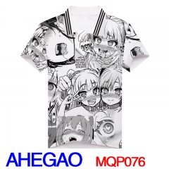 Anime AHEGAO Cosplay Print T Shirts Wholesale Anime Short Sleeves Polo T Shirts