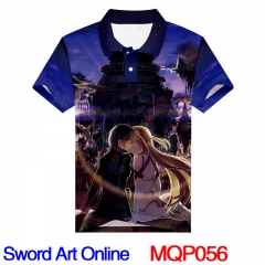 Sword Art Online Cosplay 3D Print Fashion T Shirts Wholesale Anime Short Sleeves Polo T Shirts