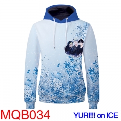 Yuri on Ice Fashion Cosplay Hoodie Print Warm Anime Hooded Hoodie M-3XL