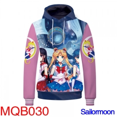Pretty Soldier Sailor Moon Popular Cosplay Long Sleeves Hoodie Print Warm Anime Hooded Hoodie M-3XL