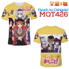 Ryuoh no Oshigoto Cosplay 3D Print Anime T Shirts Anime Short Sleeves T Shirts