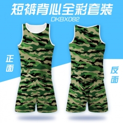 Camouflage Design Soft Man Sports Cartoon Vest And Short Pants