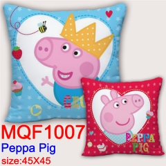 Peppa Pig Cartoon Cosplay Two Sides Print Soft Pillow Wholesale Comfortable Anime Pillow 45*45CM