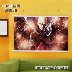 Japan One Punch Man Cartoon Painting Anime Poster Fancy Wall Scrolls