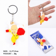 One Punch Man Q Version Two Sides Soft PVC Anime Keychain