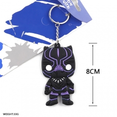 The Avengers Marvel Q Version Black Panther Two Sides Soft PVC Anime Keychain
