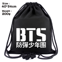 K-POP BTS Bulletproof Boy Scouts Popular Group Anime Canvas Drawstring Pocket Bag