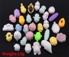 2018 Hot New Arrivals Cute Animal Decompression Toy Wholesale Soft TPR Anime Figures 20Pcs Per Set