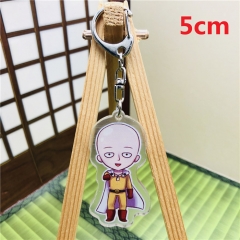 Cute Cartoon One Punch Man Anime Saitama Acrylic Keychain