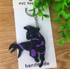 Black Panther Cosplay Movie Cartoon Soft Plastic Two Sides Anime Keychain