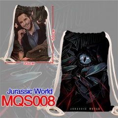 Jurassic World Anime Canvas Bag Fashion Shoulder Drawstring Pocket Bag