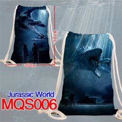 Jurassic World Anime Canvas Bag Fashion Shoulder Drawstring Pocket Bag