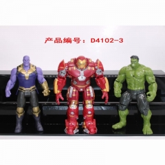The Avengers Iron Man Hulk Thanos PVC Figures Wholesale Anime Action Figure Set of 3