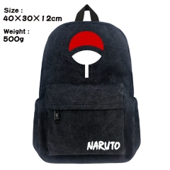 Naruto Bag Uchiha Sasuke Logo Black Canvas Anime Backpack Bags