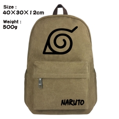 Naruto Bag Khaki Canvas Anime Backpack Bags