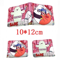 We Bare Bears Cartoon Folding PU Purse Anime Short Wallet