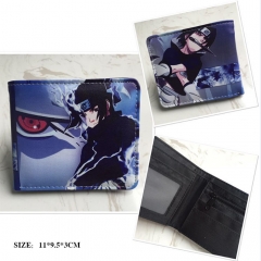Naruto Uchiha Sasuke Cosplay Cartoon Frosted Coin Purse Anime Folding Wallet