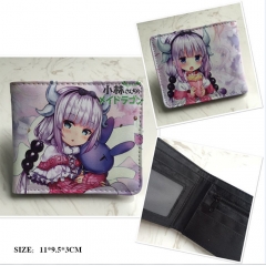 Kobayashi-san Chi no Maid Cosplay Cartoon Frosted Coin Purse Anime Folding Wallet