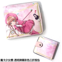 Card Captor Sakura Cosplay Cartoon Coin Purse Anime Folding Wallet