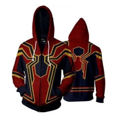 Spider Man Marvel Super Hero 3D Print Hoodie Sweater Coat Cosplay Anime Hooded Zipper Hoodie
