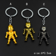 Three Colors Iron Man Model Pendant Key Ring Movie Anime Alloy Keychain