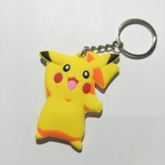 Pokemon Cute Pikachu Japanese Cartoon Soft PVC Keychain Double Side Keyrings