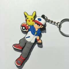 Pokemon Cute Japanese Cartoon Soft PVC Keychain Double Side Keyrings