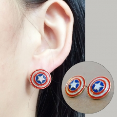 Marvel Movie Hero Character Captain America Cute Alloy Earring Cartoon Fancy Earring