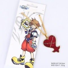 Kingdom Hearts Cosplay Cartoon Golden Heart Shape Pendant Anime Alloy Key Chain