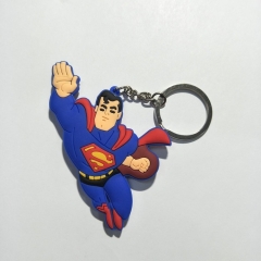The Avengers Cute SuperMan Marvel Hero Soft PVC Keychain Double Side Keyrings