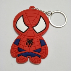 The Avengers Cute Spider Man Marvel Hero Soft PVC Keychain Double Side Keyrings