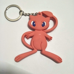 Pokemon Cute Mew Soft PVC Keychain Double Side Keyrings