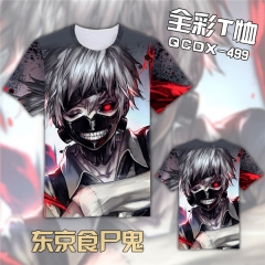 Tokyo Ghoul Cartoon Colorful Cosplay 3D Print Anime T Shirts Anime Short Sleeves T Shirts