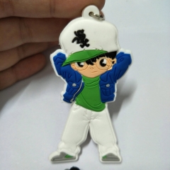 Detective Conan Cartoon Cute Soft PVC Keychain Fancy Keyring