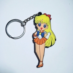 Pretty Soldier Sailor Moon Cartoon Cute Soft PVC Keychain Fancy Keyring