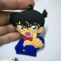 Detective Conan Cartoon Cute Soft PVC Keychain Fancy Keyring