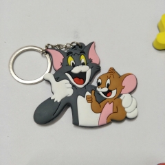 Tom And Jerry Cute Colorful Double Sided Anime Soft PVC Keychain Kawaii Pendant