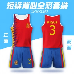 FIFA World Cup Cosplay Spain National Football Team Jersey Anime Vest+Pants (Set)