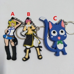 Fairy Tail Double Sided Anime Soft PVC Keychain Kawaii Pendant