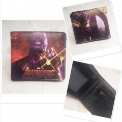 Avengers: Infinity War Thanos Cosplay Movie Purse Printing PU Leather Bifold Anime Wallet