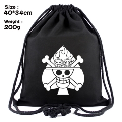 One Piece Ace Cartoon Anime Canvas Bag Fashion Shoulder Drawstring Pocket Bag