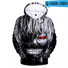 Japanese Cartoon Tokyo Ghoul 3D Hoodies Soft Thick Hooded