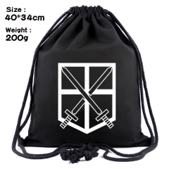 Attack on Titan Anime Canvas Bag Fashion Shoulder Drawstring Pocket Bag