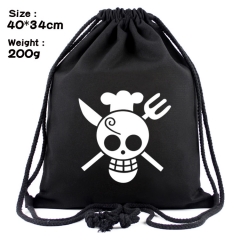 One Piece Cartoon Anime Canvas Bag Fashion Shoulder Drawstring Pocket Bag
