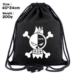 One Piece Franky Cartoon Anime Canvas Bag Fashion Shoulder Drawstring Pocket Bag